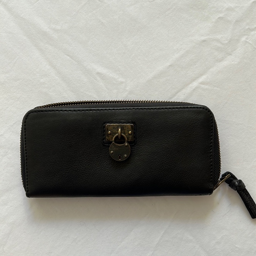 All Saints black leather wallet.